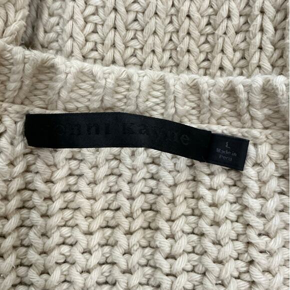 Jenni Kayne Cotton Cabin Sweater In Cream Long Sleeve Crewneck Size Large - Picture 9 of 10